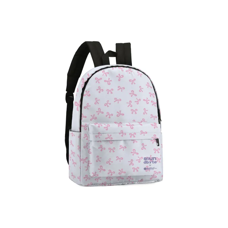 HINY Polyester Backpack Regular Unisex White Pink-2