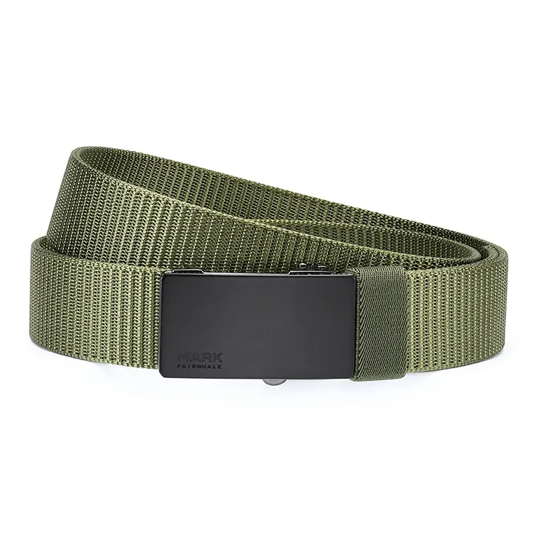 FAIRWHALE Solid Color Minimalist Style Automatic No Button Pants Belt Men's Width 3.5CM-4