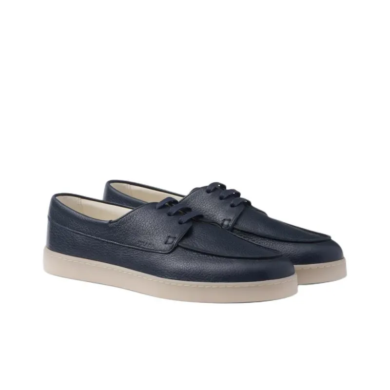 PRADA Lace-up Leather Loafers-2