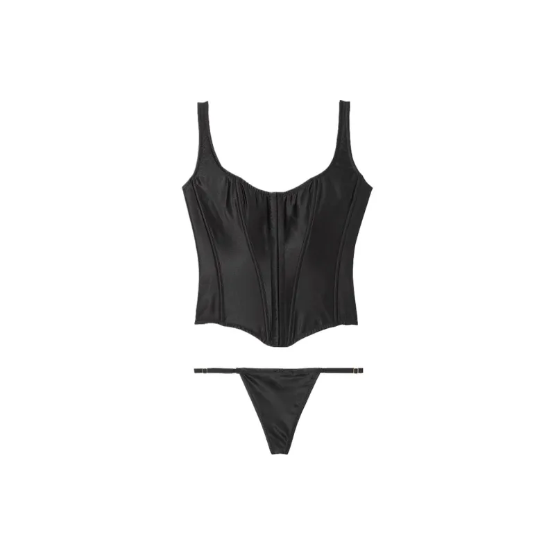 Victoria's Secret Pajama Set Women's Black-0