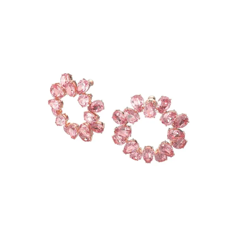 Swarovski Matrix Earrings Women's Pink-0