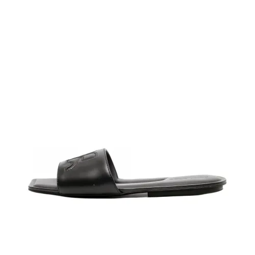 Courrèges Logo-patch Leather Slides