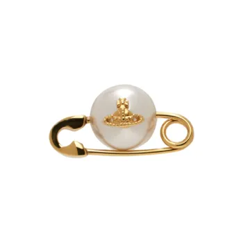 Vivienne Westwood Brass, Artificial Pearl, Metal Stud Earrings Women's Gold