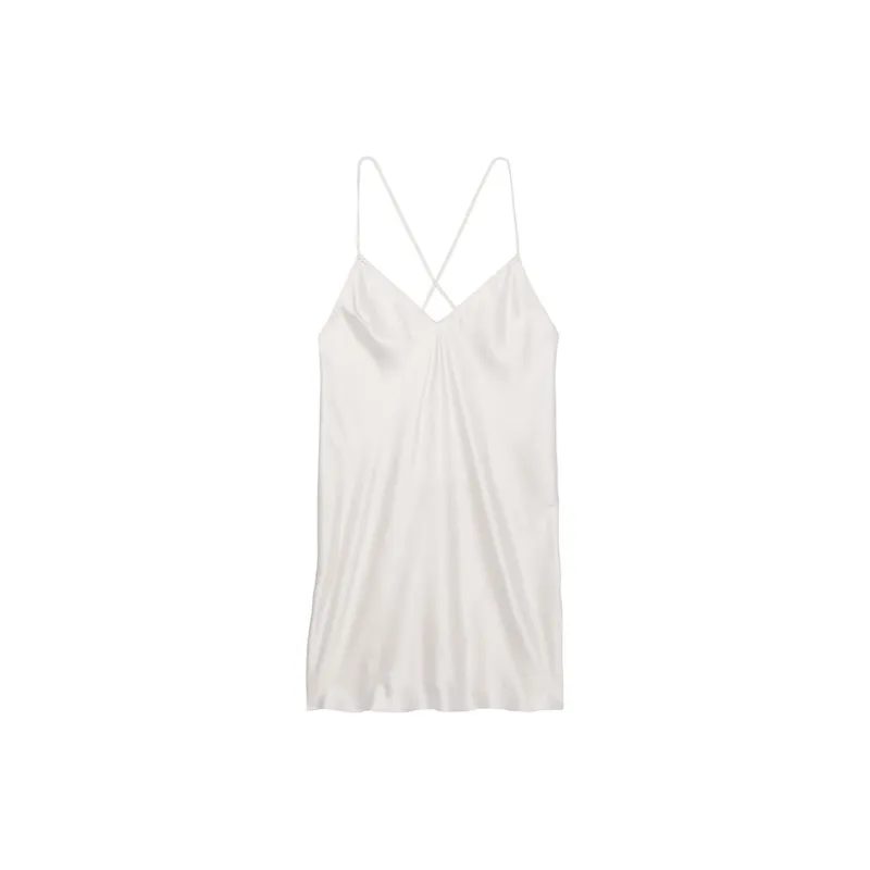 Victoria's Secret Satin Open Back Slip Nightgown Women's Coconut White-0