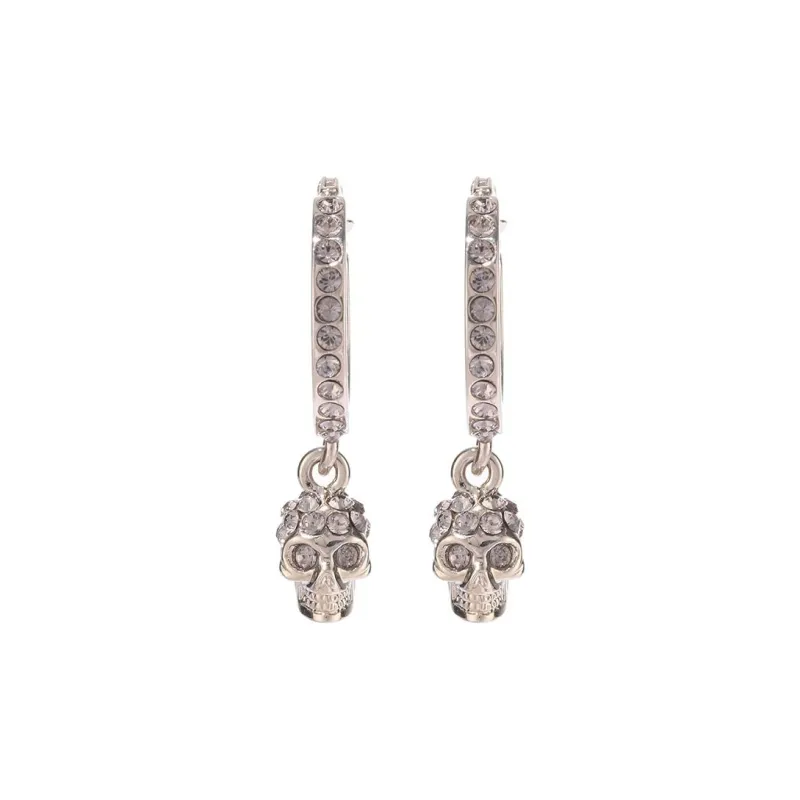 Alexander McQueen Skull Embellished Hoop Earrings-1