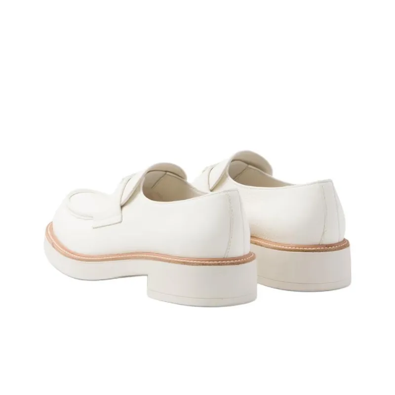 PRADA Triangle-logo Leather Loafers-3