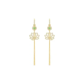 Swarovski Symbol Earrings Women's Gold/Green