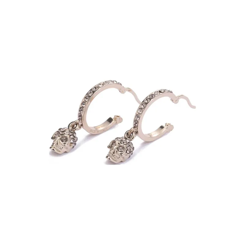 Alexander McQueen Skull Embellished Hoop Earrings-2