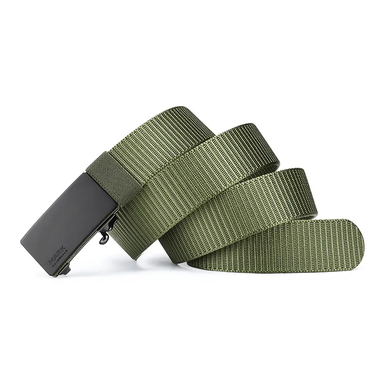 FAIRWHALE Solid Color Minimalist Style Automatic No Button Pants Belt Men's Width 3.5CM-1