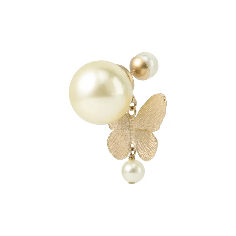 DIOR Metal Resin Earrings Women's Gold-2