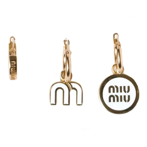 MIU MIU Set Of Three Clasp Fastened Hoop Earrings-0