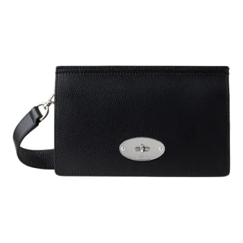 Mulberry Small Grain Leather Messenger Bag Shoulder Bag Crossbody Bag Men's Black