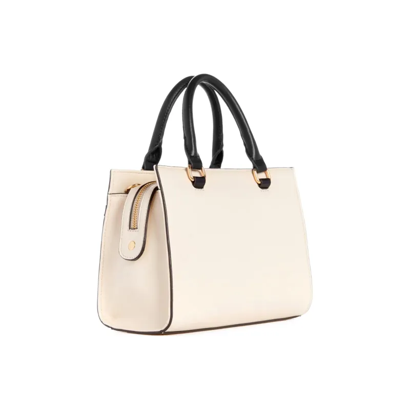GUESS Artificial Leather One Shoulder Handbag Crossbody Bag Mini Women's White & Black-1