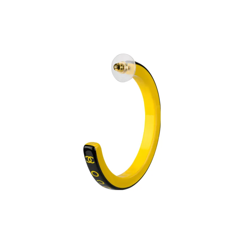 CHANEL Earrings Women's Black/Yellow-2