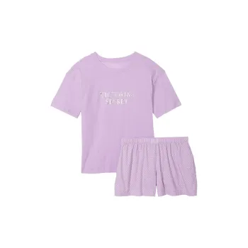 Victoria's Secret Cotton Short Tee-Jama Set/Unicorn Purple MD Pajama Set Women's Purple