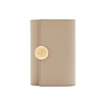 LOEWE Bright Nappa Calfskin Wallet Small Size Unisex Sand
