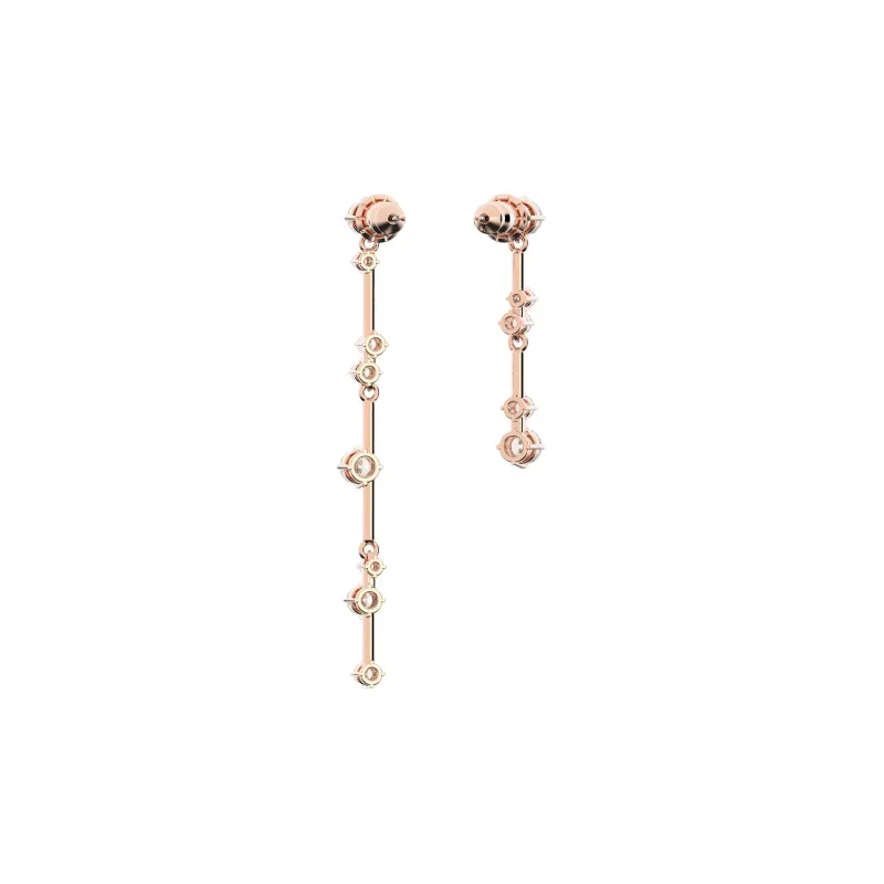 Swarovski Constella Rose Gold Tone Plated Earrings Women's Rose Gold-3