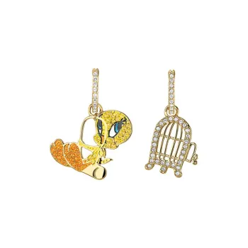Swarovski Looney Tunes Earrings Women's Gold Plated