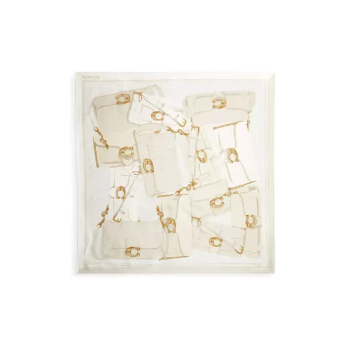 COACH Silk Scarves Women's Ecru