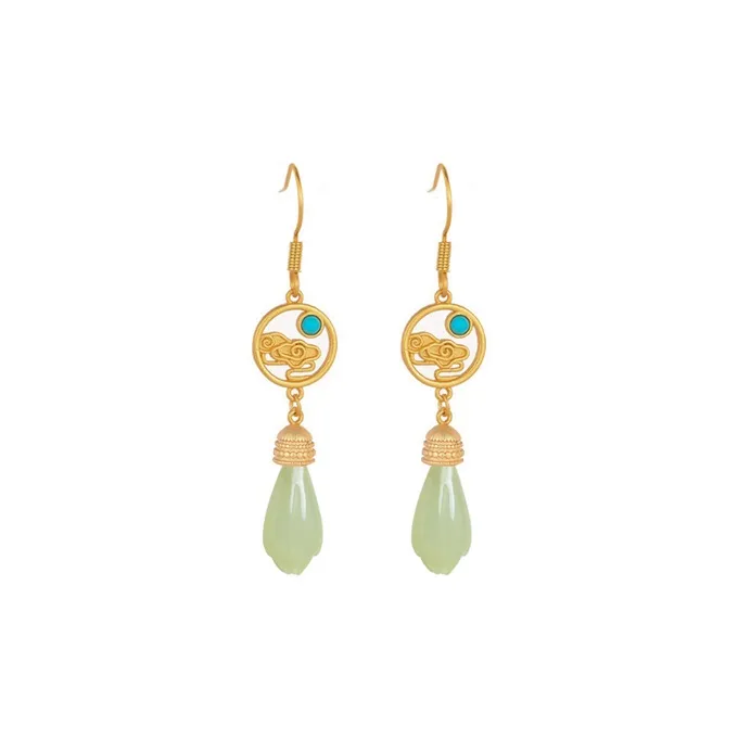 Xiaoyinjiang Hetian Jade Earrings Women's-0