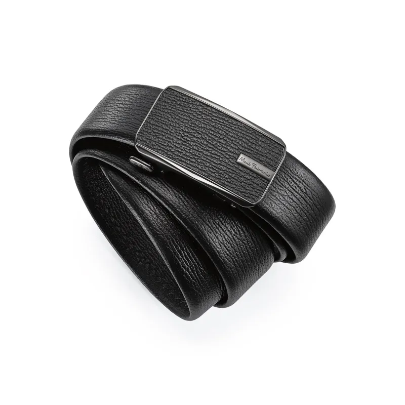 FAIRWHALE Business Style Automatic Buckle High End Subtle Top Grain Cow Leather Belt Men's Width 3.5CM-3
