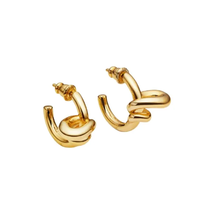 FENDI Metal Bronze Earrings Women's Gold-1