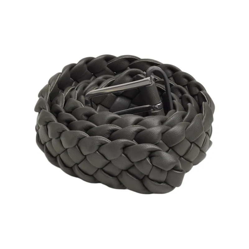 Bottega Veneta Solid Color Design Leather Belts Men's Black Width  3CM-1