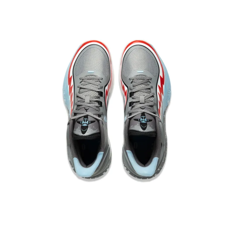LINING CJ 3 Basketball Shoes Men Low Top Gray Red White-3