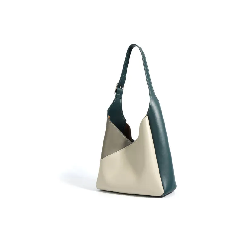 DEERE JACK Cow Leather Commute Shoulder Bag, Bucket Bag Regular Women's Color Block-6