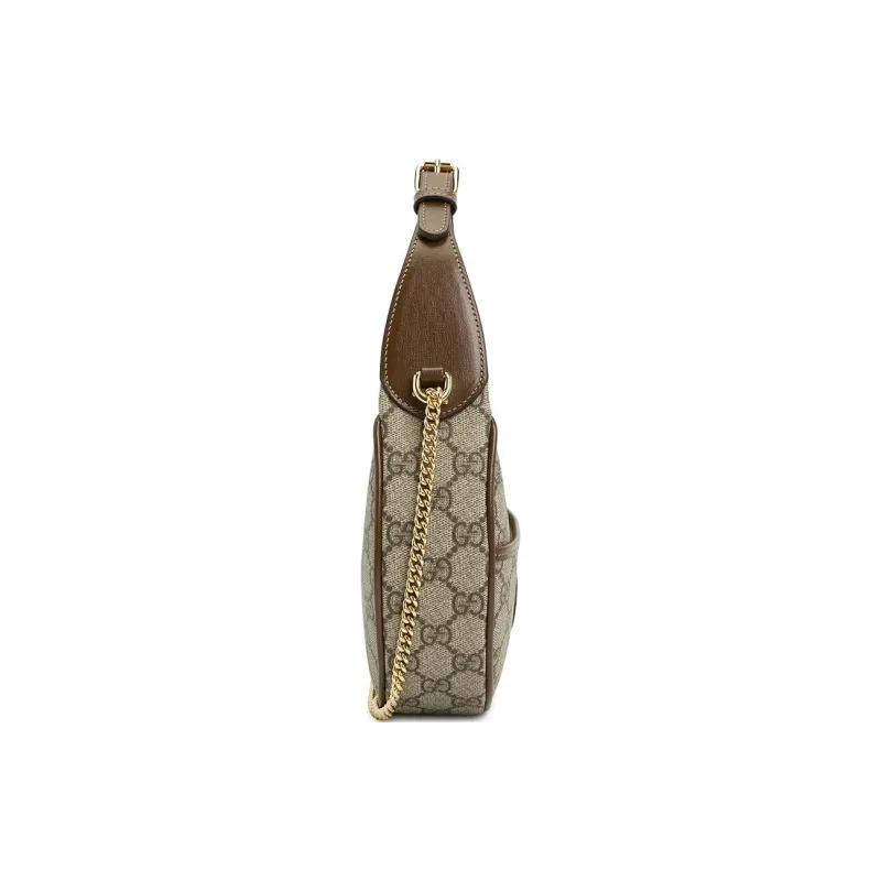 GUCCI Canvas With Leather Binding Crescent Bag, Handbag, Shoulder Bag Women's-7