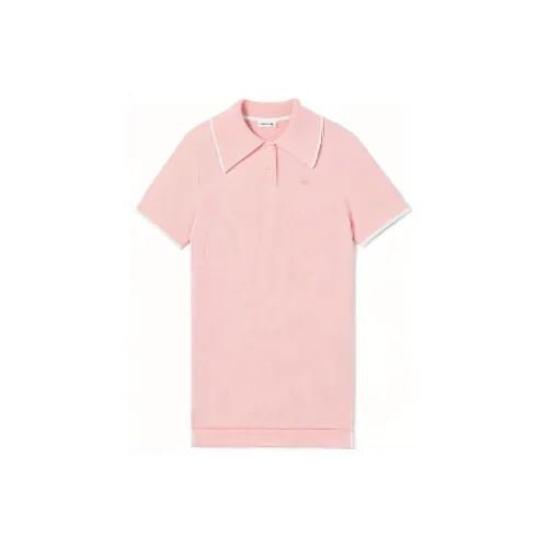 LACOSTE Short-Sleeved Dresses Women's Rose Pink