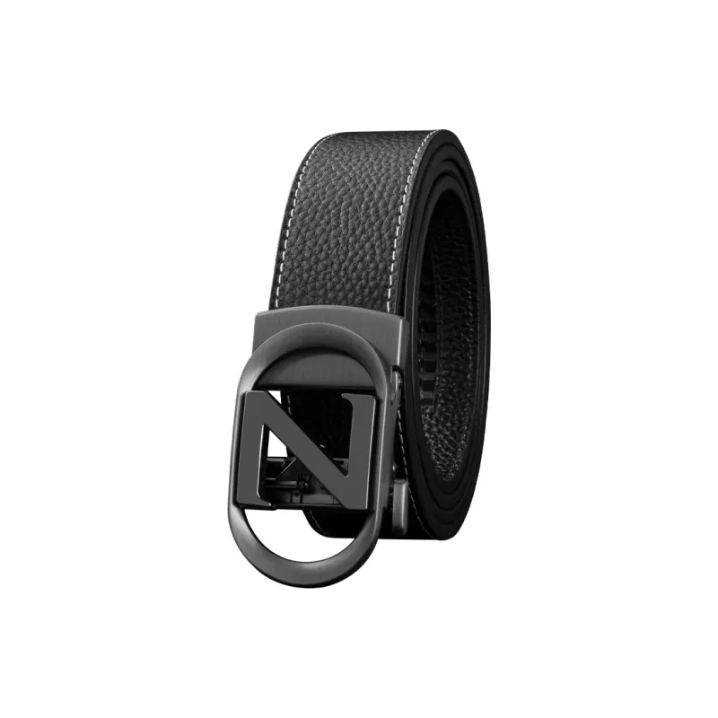 LUCKY LION Middle Aged Automatic Buckle Business Advanced Elegant Leather Belts Men's-7