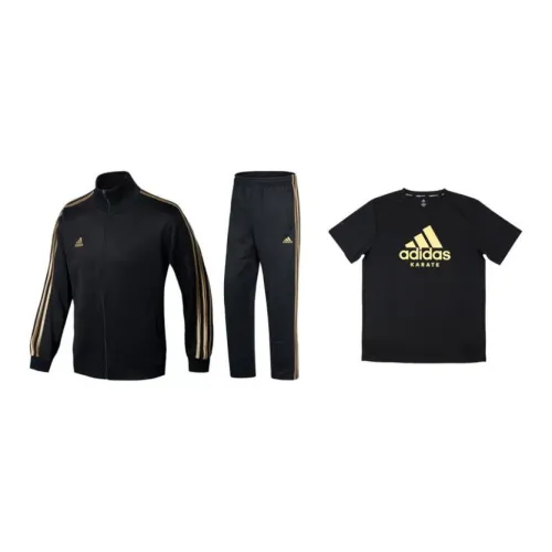 Adidas Casual Sportswear Men Black/Gold/Black Background With Gold Label