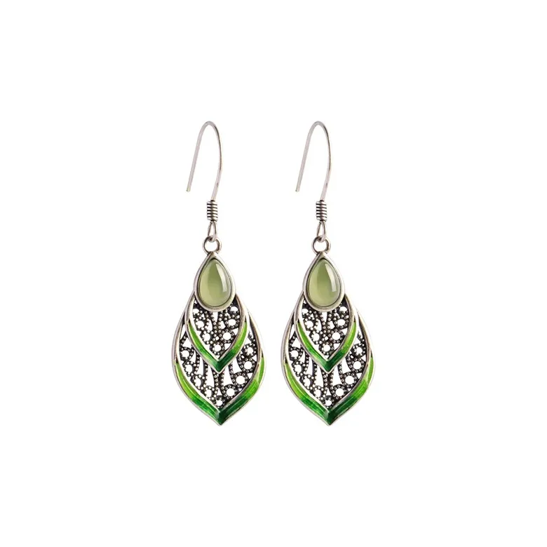 Xiaoyinjiang Hetian Jade Earrings Jasper Women's-0