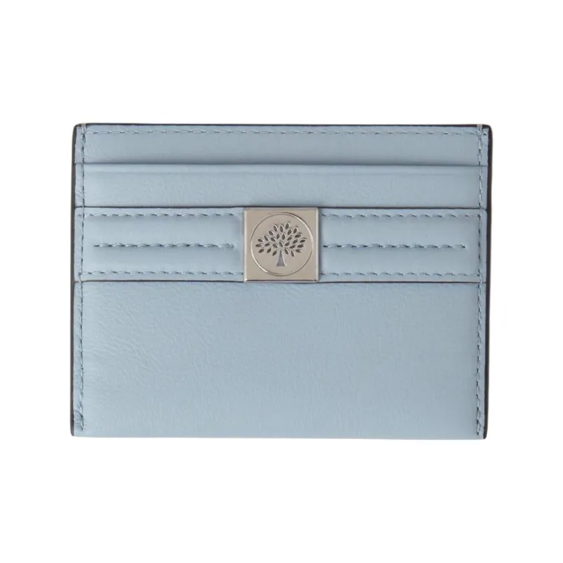 Mulberry Grain Leather Credit Card Holder Women's Blue Poplin-0