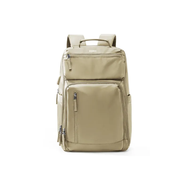 RIOREX Fabric Backpack Large Size Unisex Black/Khaki/Ecru/Army Green/Sea Blue-16
