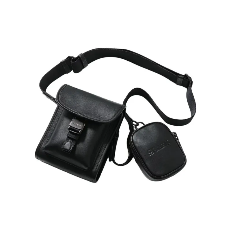 COACH Charter Cow Leather Crossbody Bag Regular Men's Black-1