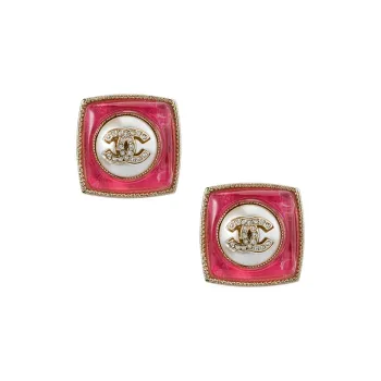 CHANEL 22c Early Spring Earrings Women's Gold, Red