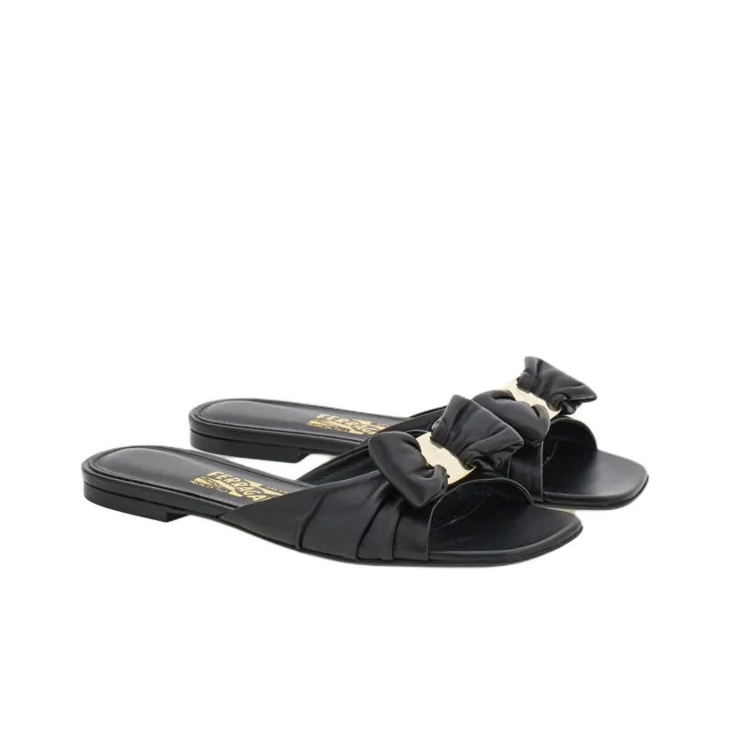 FERRAGAMO Vara Padded Bow-detail Slides-2