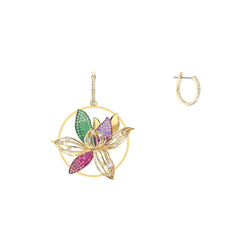 Swarovski Earrings Women's Dark Color Gradient-4