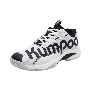 KUMPOO D72PRO Cushioning Coverage Support Breathable Water Resistant Badminton Shoes Black White