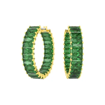 Swarovski Matri Gold Plated Earrings Women's Green