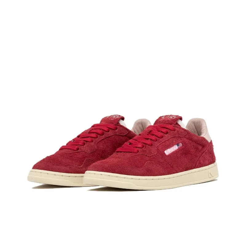 AUTRY New Flat Low Suede 'Red And Powder Pink' Women's-1