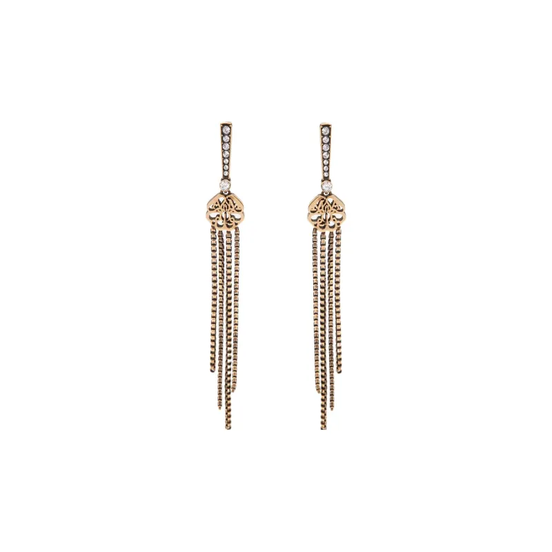 Alexander McQueen Embellished Chain Drop Earrings-0