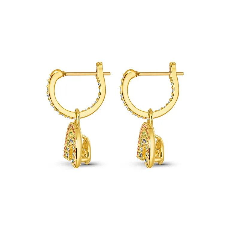 Swarovski Sparkling Dance Earrings Women's Gold Plated-2