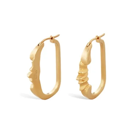 CELINE Brass Earrings Unisex Gold-1