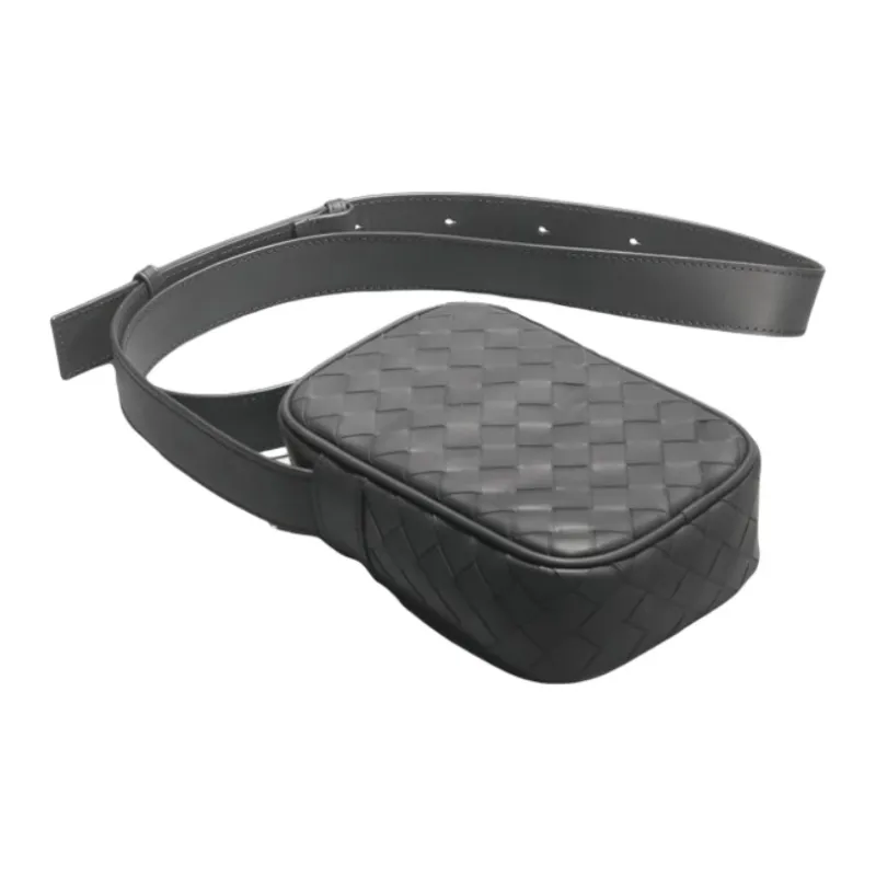 CMLZIUA Top Grain Cow Leather Crossbody Bag Large Size Unisex Black/Blue-2