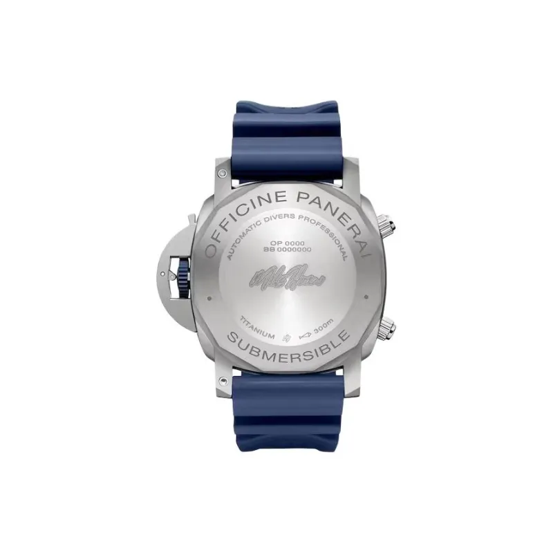 PANERAI Automatic Mechanical Movement Men's Watches Watch 47mm Blue Dial Titanium Watch Case Rubber Strap-1