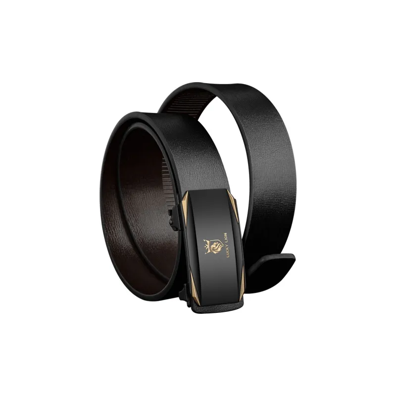 LUCKY LION Automatic Buckle Business Advanced Elegant Leather Belts Men's-5