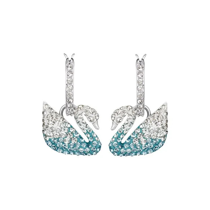 Swarovski Artificial Crystal Earrings Women's Blue-2